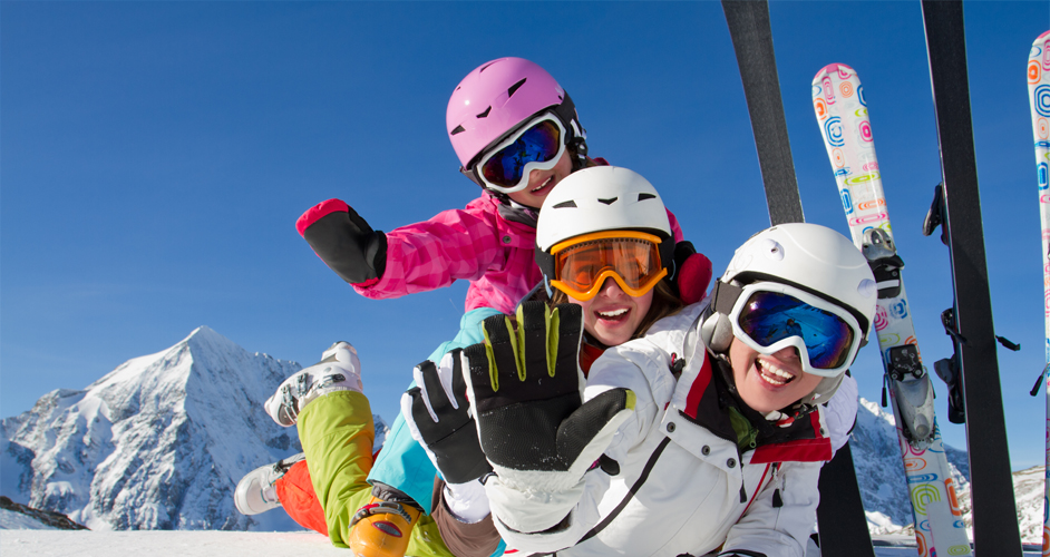 Image of a family skiing.
